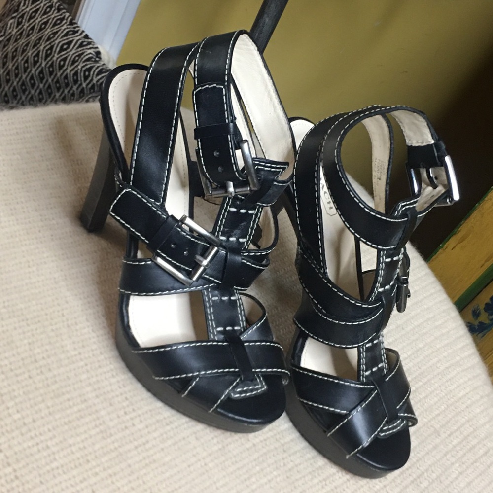 Coach Black Strappy Sandal - Picture 2 of 5